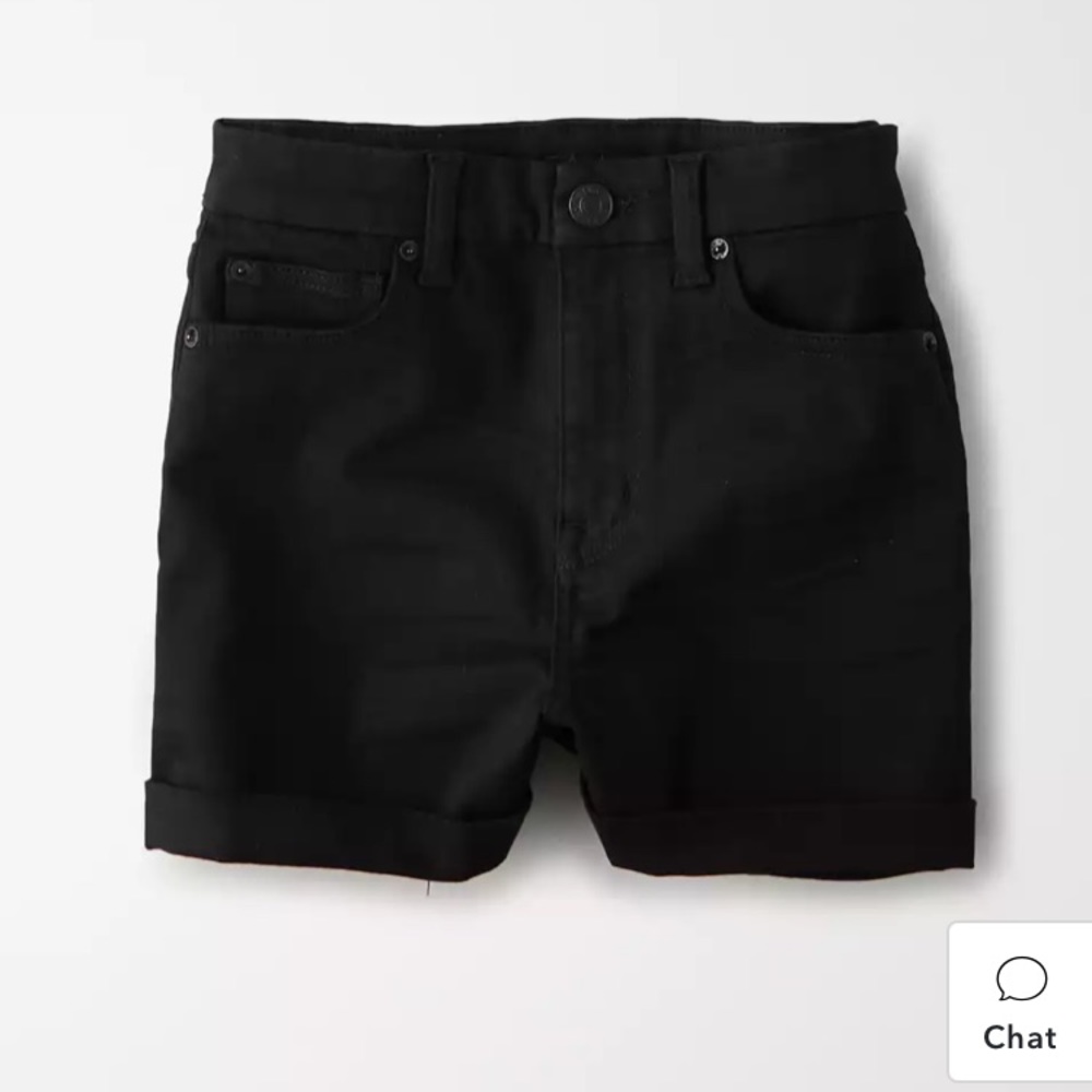 American Eagle Black AE Ne(x)t Level Curvy High-Waisted Short Short - Picture 4 of 14